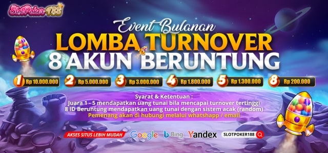 Pemenang event TO bulanan slotpoker188