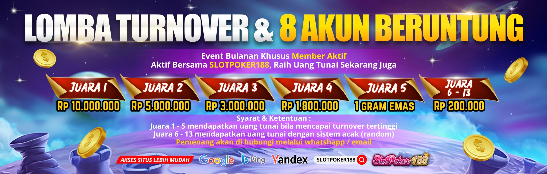 EVENT UNTUK SEMUA PARA MEMBER AKTIF SLOTPOKER188